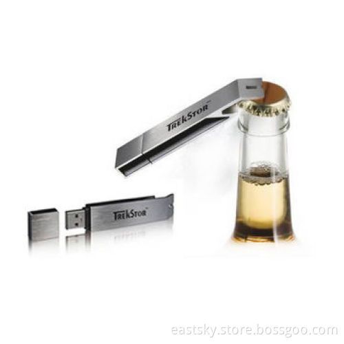 Promotional Bottle Opener Flash Drive with Bottle Opener Function and 64MB to 32GB Memory Capacity